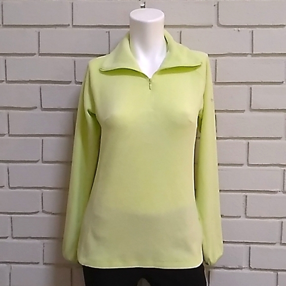 Columbia Quarter Zip Yellow Fleece Pullover. Size XS - Picture 1 of 9